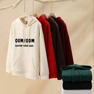 Vente directe d'usine, sweat-shirt à capuche pour homme, couleur unie, pull décontracté avec poche, coupe classique, coton tricoté, vêtements d'automne - Product Image 3