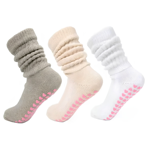 OEM Custom Logo Anti Slip Yoga <b>Socks</b> Women Cotton Breathable Slouch Scrunch Pilates <b>Grip</b> <b>Socks</b> - Product Image 1