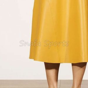 Custom Hot Sale High Quality Sexy Women Ladies <b>Midi</b> Leather <b>Skirt</b> for Women Autumn <b>Winter</b> A-Line Pleated Genuine Leather <b>Skirt</b> - Product Image 6