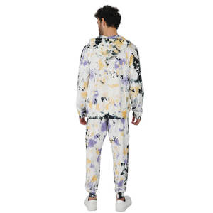 Custom White Floral Tracksuit <b>Set</b> Hooded Sweatshirt <b>Jogger</b> Pants <b>Matching</b> Streetwear Casual Two Piece Sportswear - Product Image 2