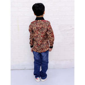 เสื้อเชิ้ตเด็กผู้ชายสีแดงเลือดหมู แขนยาว ผ้าแฟลนเนลโพลีเอสเตอร์ พิมพ์ลายช้าง ไซส์ XL ยืดหยุ่น ระบายอากาศได้ดี สำหรับฤดูใบไม้ร่วง - Product Image 4