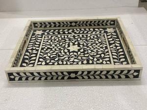 Bandeja de lujo hecha a mano con incrustaciones de hueso para servir, decoración del hogar, mesa de centro, comedor, regalo, ecológica, calidad premium - Product Image 4