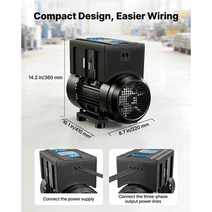 Convertitore Rotativo Monofase/Trifase 7.5HP 21A 208-240V, Espandibile ad Alta Potenza 220VAC, Convertitore di Fase Rotativo Input/Output 21A - Product Image 4