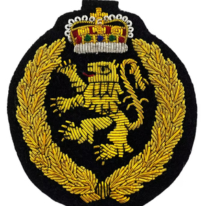 Bordado a mano de alta calidad, diseño personalizado, tela de lona de moda, bordado a mano con hilo de bullion 3D, insignias al por mayor. - Product Image 4