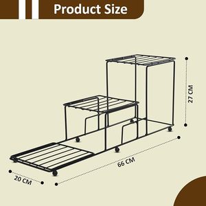 Modern Metal Flower <b>Stand</b> With Three Tiered Levels For Indoor <b>Plants</b> And <b>Pots</b> Powder Coated Finish Minimalist Design - Product Image 2
