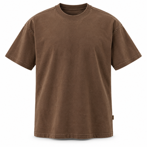เสื้อยืดเอิร์ธบราวน์เฮฟวี่เวท 280 GSM ผ้าฝ้ายออร์แกนิกย้อมสีแบบ Garment Dyed ซักแล้ว ทรงหลวมสำหรับผู้ชาย เสื้อยืดสำหรับทำงาน - Product Image 4