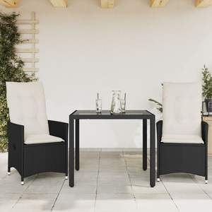 Set Bistrot Nero e Bianco Crema per Arredamento da Giardino - Product Image 1
