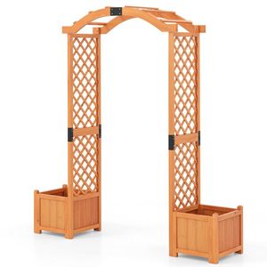 Pergola in legno da giardino con fioriera e traliccio per piante rampicanti, ideale per decorazioni e recinzioni. Tralicci e cancelli. - Product Image 2