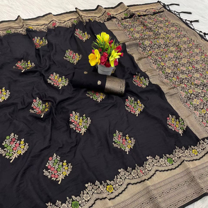 Sari de Seda Estampado Suave, de Moda, para Festivales, con Blusa, Ropa Tradicional India para Mujer, al Mejor Precio al por Mayor, Surat Ga - Product Image 1