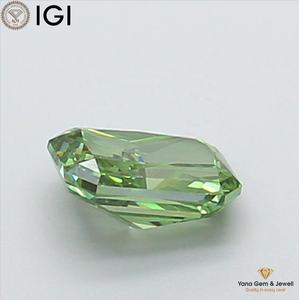 Diamant de laboratoire cultivé CVD de couleur vert vif fantaisie, clarté VS1, forme RADIANT, 1,00 CARAT avec certificat IGI pour bijoux parfaits - Product Image 4
