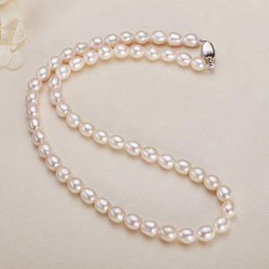 Collar de Perlas de Agua Dulce para Mujer, Zhuji, con Micro Imperfecciones, Perla Auténtica, Cadena de Clavícula Elíptica, Regalo para el Día de la Madre - Product Image 2