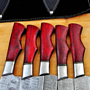 LEGACY BLADES Professional Damascus Chef <b>Knife</b> <b>Set</b> 5-Piece Wooden Handle Handmade Razor <b>Sharp</b> Ambidextrous Kitchen <b>Set</b> - Product Image 4