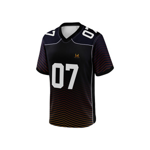 Maillots de football américain personnalisés de haute qualité, respirants, à manches courtes, unisexes, 100% polyester, tissu en maille respirant et absorbant l'humidité - Product Image 5