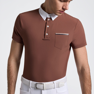 High Quality 4way Stretch Horse Riding Equestrian Shirt Top <b>Base</b> <b>Layer</b> Competition Show Shirt Polo in Soft Feel Technical Fabric - Product Image 4