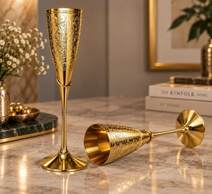 Verre à vin en laiton décoratif, gobelet en métal fait main, coupe à vin de luxe, verre à boire, décoration de table de bar, mariage, fête, maison - Product Image 2