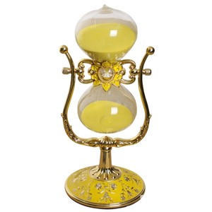 Minuteur sablier élégant en métal doré, 30 minutes, avec verre gaufré de qualité supérieure, idéal pour le bureau - Product Image 3