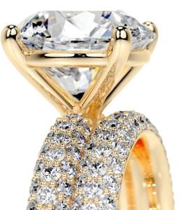 Bague de fiançailles solitaire éternité en or jaune plaqué 10 carats avec diamant de laboratoire taille brillant, bijoux fins tendance - Product Image 3