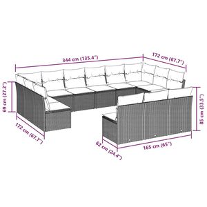 Conjunto de Sofás Modulares Grandes de Ratán Sintético Negro para Jardín, Muebles Modulares Elegantes para Exteriores - Product Image 3