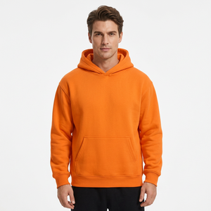 Oversized 350-550 Gsm 100% Cotton Plain Fleece Breathable Eco-Friendly Anti-Wrinkle Customized Brand Vacation <b>Hoodie</b> Men - Product Image 3