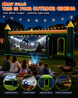 Labyrinthe d'aventure gonflable commercial avec 4 jeux interactifs, unité de jeu personnalisée orange et noire pour la location dans les parcs et les festivals