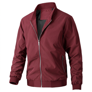 Chaqueta bomber clásica para hombre, ligera, cortavientos, informal, para exteriores, con cuello y puños acanalados, con cierre de cremallera. - Product Image 5