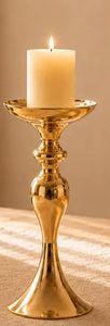 Wholesale <b>Set</b> of 3 Luxury Polished Gold Metal Pillar <b>Candle</b> Holders Modern Tall Brass Finish Candlestick Pedestal Stands for - Product Image 4