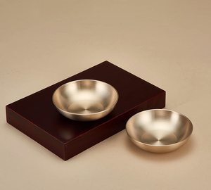 NOBBAN – Bol à accompagnement coréen traditionnel fait main en bronze – Qualité supérieure, pour 2 personnes, cadeau d'affaires, élégant ensemble de vaisselle de table - Product Image 1