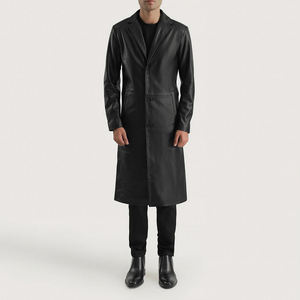 <b>Men</b>’s <b>Long</b> <b>Coat</b> Streetwear Casual Business Pocket Leather Jacket Parkas Warm Faux Leather Trench Over-Knee <b>Long</b> <b>Coat</b> Fashionable - Product Image 1