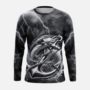Chemise de pêche en polyester 100% anti-UV, respirante, séchage rapide, sublimation - Product Image 3