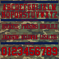 Camiseta de Fútbol Personalizada con Camuflaje, Rojo Marino, Patrón 3D, Diseño de Homenaje a los Servicios Militares, Malla Premium de Alta Calidad, Ropa Deportiva Transpirable