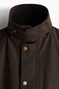 Men's Brown windbreaker <b>Jacket</b> Solid Color Zipper Closure Polyester Cotton Windproof Casual Winter Wear - Product Image 4