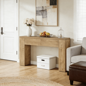Consolle Lunga Moderna di Lusso in Legno Massello, Arredamento Contemporaneo per Ingresso, Appartamento, Hotel, Soggiorno - Product Image 1