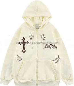 Sudadera de Forro Polar Casual de Invierno para Hombre, de Algodón, Poliéster y Elastano, con Cremallera Completa para la Capucha, de Alta Calidad, Sólida, Transpirable y Lisa - Product Image 3