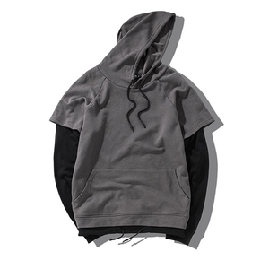 Men Oversized Hooded Sweatshirt Raglan Sleeve Solid Color Cotton French Terry Casual Autumn Wear - Product Image 2