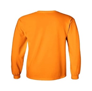 Maclura Men Long Sleeve <b>Orange</b> Knitted <b>T</b>-<b>Shirt</b> O-Neck Regular Fit Casual Solid Color Blank Design - Product Image 3
