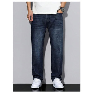 Jeans décontractés pour homme, coupe droite, denim classique vintage avec poches, mélange de coton confortable, streetwear tendance, jeans durables - Product Image 4