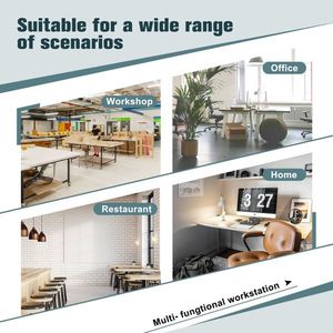 48\" Heavy Duty Adjustable Woodworking Workbench Rubber Wood Shop Table Metal Wheels Hardwood Workbenches Can Support 2000 Lbs - Product Image 6