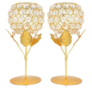 Wholesale customizable <b>decorative</b> metal & crystal candle holder for luxury hotel and restaurant <b>decor</b> - Product Image 5