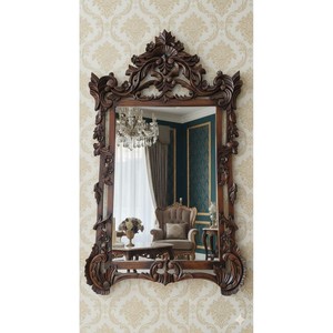 Reclaimed Teak Wood Vintage Carved <b>Mirror</b> | Antique Distressed Frame Wholesale - Product Image 1