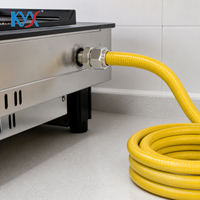 Kit complet de raccords de gaz en laiton sans évasement avec tuyau flexible en spirale pour une installation rapide sur site