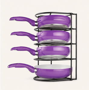 5 Tier Pot and <b>Pan</b> Organizer Rack for Kitchen Cabinet Metal Cookware Stand High Quality Metal Kitchen Storage Rack - Product Image 3