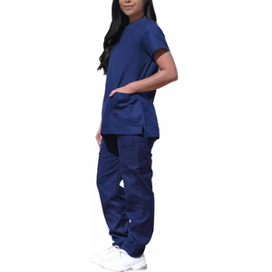 Fashionable High Elastic Women Scrub Uniform Set Breathable Medical Nurse V-Neck Top Jogger Pants Hospital Dental Workwear - Product Image 5