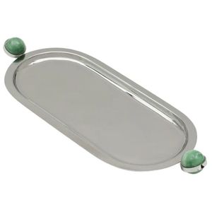 Modern Stainless Steel Metal Serving <b>Tray</b> For Tea Coffee Breakfast Lunch <b>Dinner</b> And Buffet Food Presentation - Product Image 4