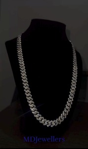 Top Demanded Moissanite <b>Diamond</b> Cuban <b>Chain</b> Necklace for <b>Men</b> and Women Premium Hip Hop Jewelry Available At Export Price - Product Image 4