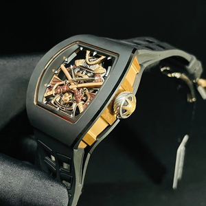 Reloj Mecánico de Edición Limitada para Hombre, Caja de Fibra de Carbono, Correa de Goma, Alta Calidad, Reserva de Energía, Resistente al Agua, Deportivo - Product Image 3