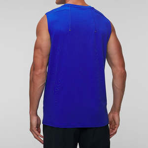 Camiseta sin Mangas para Hombre, Color Sólido, Personalizada al por Mayor, Ropa Deportiva Ecológica, Transpirable, Tejido de Poliéster/Algodón de Alta Calidad - Product Image 5