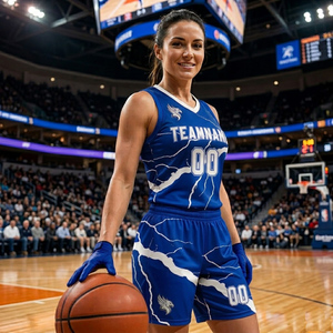 Maillot de basketball personnalisé en polyester à motif écossais, séchage rapide, respirant, en maille, antibactérien, sans manches, ensemble uniforme 7 contre 7 - Product Image 4