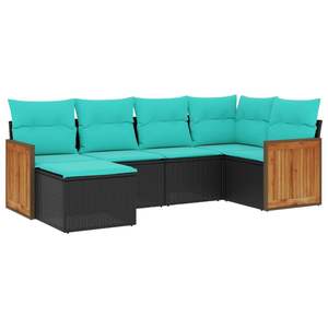 Conjunto de Sofás para Patio en Negro y Azul, Colección de Muebles Elegantes para Exteriores - Product Image 2