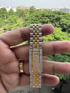 Montre Hip Hop automatique en moissanite fabriquée à la main pour hommes, boîtier en acier inoxydable, mouvement mécanique, montre analogique pour cadeau - Product Image 3