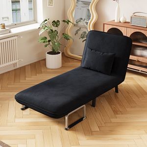 31.5\" Convertible Chair <b>Bed</b> Tri Fold <b>Sofa</b> with Adjustable Backrest Pillow Leisure Chaise Lounge Couch Durable Steel <b>Frame</b> - Product Image 3